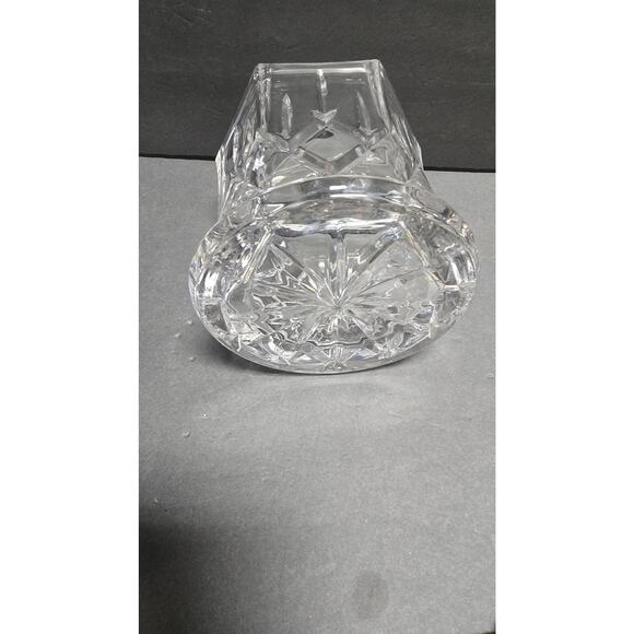 Cut Glass Style Lidded Candy Jar Clear Hexagon Apothecary Diamond Pattern 8.5in - Picture 5 of 6